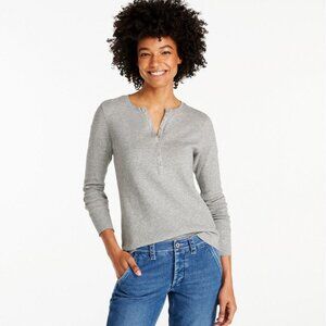 LL Bean waffle knit henley — XS — grey